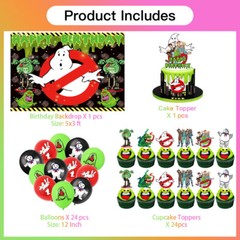 Ghostbusters Birthday Party Supplies Set Plates Balloons Cake Toppers Banner
