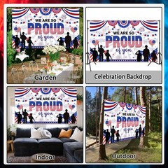 Military Pride Decoration Backdrop Banner – We Are So Proud of You Army Gradu…