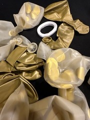 70 Piece Balloon Arch Spray Collection Latex Gold & Clear Gold Filled Balloons