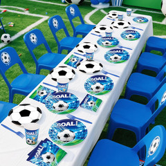 Soccer Party Decorations, 120Pcs Soccer Birthday Party Supplies-Serves 24 with S