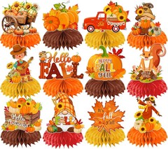 Fall Party Decorations Honeycomb Centerpieces, 12Pcs Fall Table Decorations Autu