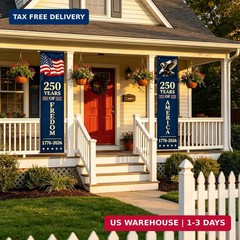 250 Anniversary USA Banner 71 x 15 Inch 2 Pack 4th of July Patriotic Decorations