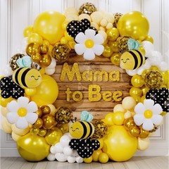 ALL-IN-1 Bee Balloons Garland Kit & Arch – Small and Large Black Yellow and W…
