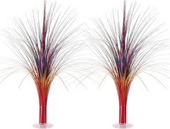 2-Pack Metallic Spray Centerpiece, Rainbow Multicolor Decoration for Birthday
