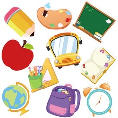 60 PCS Back To School Cutouts Bus Pencil Paper Classroom Bulletin Board Decor