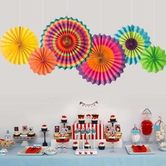 Colorful Paper Fans Party Decorations Hanging Decor Birthday Bridal Pink Blue