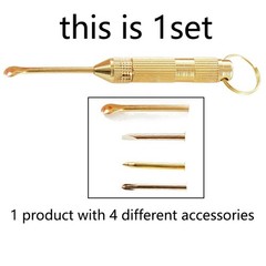 2Set Small Spoon Metal Keychain Ear Pick Party Decorations Dispenser As Men Gift