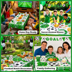 Soccer Party Decorations – Soccer Theme Birthday Party Decorations, 123PCS, Serv