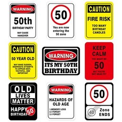 50Th Birthday Party Decorations – 9PCS Wall Signs Funny Tags for 50 Years Old