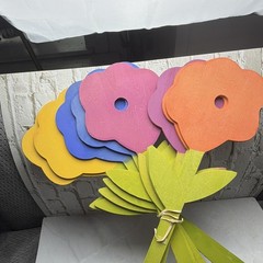 Large Multicolor Foam Flower Photo Props Set, Floral Party Decorations. 16