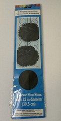 Tissue Pom Poms Hanging Decoration Black Birthday Graduation 12 inches Pack Of 2