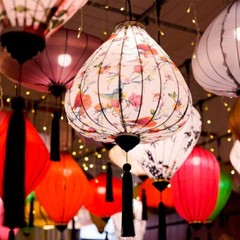 Japanese Hanging Lanterns Sashimi Sushi New Year Festival Cloth Lantern Decor
