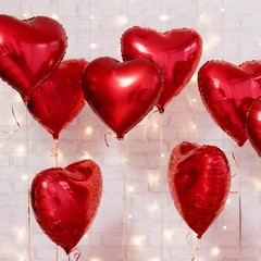 20 pcs Heart Shape Foil Balloons Red 18″ for Valentine’s Day Birthday Party