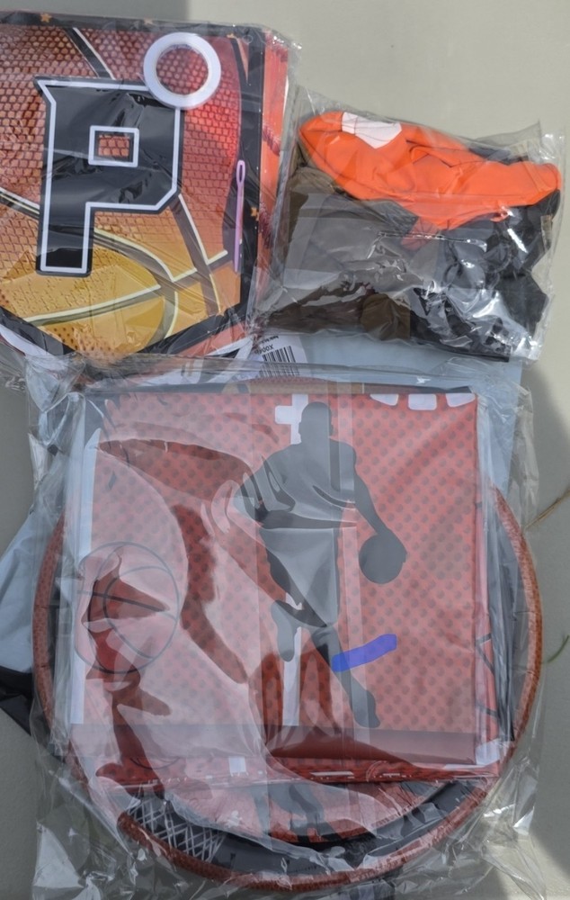 Basketball Sports Birthday Table Decoration Set Orange Black White