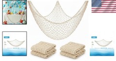 Nautical Fish Net Decorations for Party Wall Hanging Ocean Theme Decor