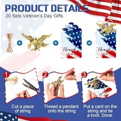 20 Sets Christmas Retro Santa Claus Gifts DIY Pendants Keychains Party Eagle