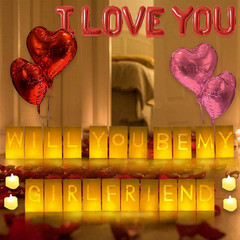 Will You Be My Girlfriend Lighted Letters Sign 21pcs Luminary Paper Bags 2200pcs