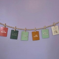 Kids Art Display Garland with 11 Clips – 59 Inch Wood Photo String for Wall, …
