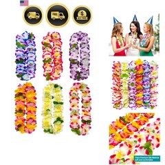 6 Count Thickened Hawaiian Leis, Perfect Luau Party Supplies for Summer Beach…
