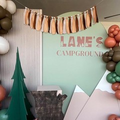 Beige Khaki Gingham Fabric Banner – Brown Teddy Bear Theme High Chair Banner …