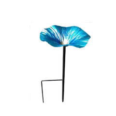 Garden Bird Feeder and Bath in Flower Sturdy Iron Construction 25x14cm