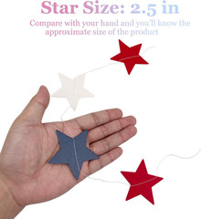 4Th of July Decorations, Red White & Blue Decorations, 78Ft Patriotic Star Garla