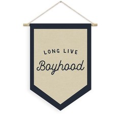 Boys Room Decor, Long Live Boyhood Linen Canvas Banner, Boy Nursery Wall Hang…