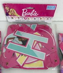 BARBIE Party Set Two Table Covers & «Happy Birthday» Banner in Original Pkgs NEW