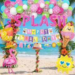 Summer Pool Beach Party Decorations, Splash Bash Party Supplies Tropical Summ…