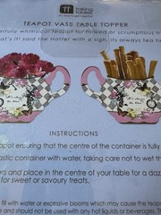 Talking Tables Truly Alice Teapot Vase Table Decoration for a Tea Party, Multico