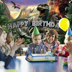 Avezano Dinosaur Birthday Backdrop Jurassic 70.8 x 43.3 Inch, Green