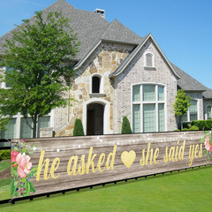 He Asked She Said Yes Backdrop Banner Decorations, Large Wedding Engagement Part