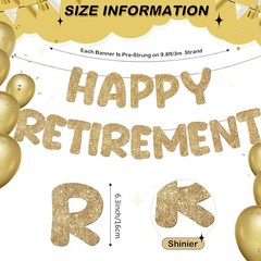 Champagne Gold Glitter Funny Personalized Happy Retirement Banner Sign