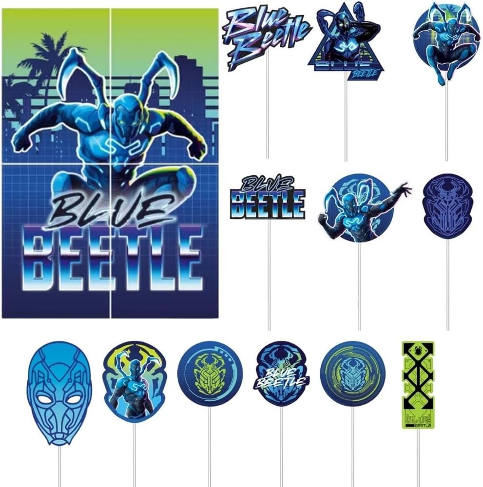 Blue Beetle DC Comics Birthday Party Decoration Scene Setters w/Photo Props