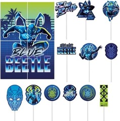 Blue Beetle DC Comics Birthday Party Decoration Scene Setters w/Photo Props
