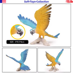 Realistic Bird Figurines Parrot Cockatiel Macaw PVC Animal Model Toy Garden Gift