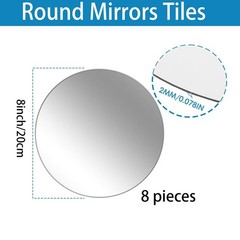 8 PCS 8 Inch Round Mirror Centerpieces Acrylic Circle Wall Tray Party Decor