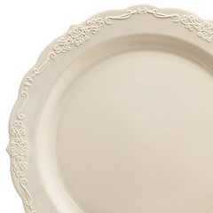 OCCASIONS 150PCS Ivory Plastic Plates with Gold Silverware for 25 Guests – El…