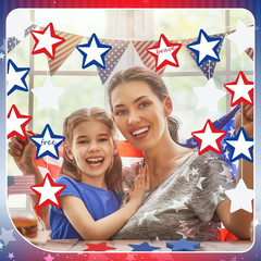 Tellingyou 150 Pcs Red White and Blue Star Paper Cutouts 4 Inches Patriotic Bull