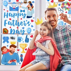 6 Sheets Father’s Day Window Clings Happy Father’s Day Best Dad I Love Dad