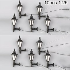 10pcs Model Railway Scenery LED Lamppost Lamps Wall Lights For G Scale 1:25