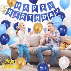Navy Blue Birthday Decorations, Dark Happy Birthday Party Decorations With Me…