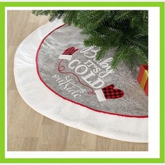 Minimalist Gloves Pattern Christmas Tree Skirts Soft Thick Non-woven Tree