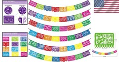 Vibrant 6PCS Papel Picado Party Banners for Dia de Los Muertos and Cinco de Mayo