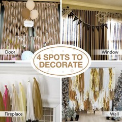 PartyWoo Light Brown Crepe Paper Streamers 4pcs 328ft Pack of Nude Boho Neutr…