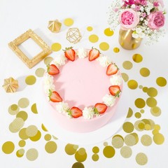 200 PCS Gold Circle Dots Glitter Metallic Paper Table Scatter Confetti