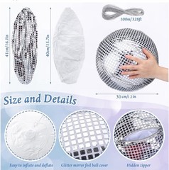 Inflatable Fabric Disco Balls Set of 4 Party Decorations