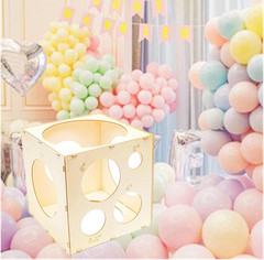 9 Holes Assemblable Wood Balloon Sizer Cube DIY Cube Tool Measurement Box for Pa