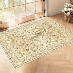Entryway Rug 2×3 Washable, Non-Slip Small Area Rug, Boho Floral Botanical Low…