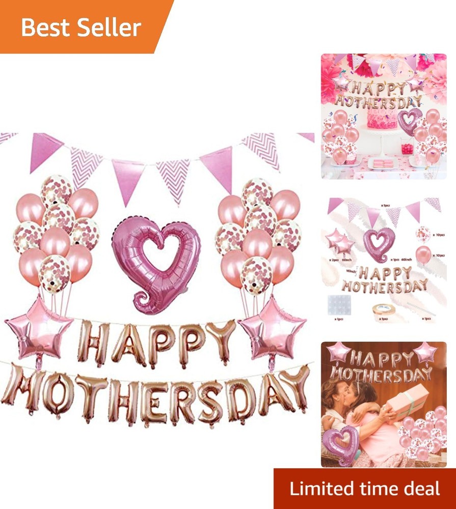 Mother’s Day Pink Balloon Pack with Rose Gold Accents